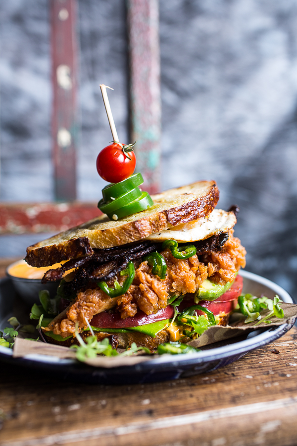 Fried Chicken BLT with Jalapeno Honey | Faith, Hope, Love, and Luck Survive Despite a Whiskered Accomplice