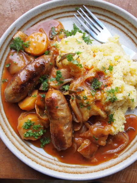 Sausage and Apple Casserole in Cider | Faith, Hope, Love, and Luck Survive Despite a Whiskered Accomplice