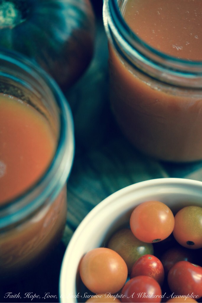 Garden Fresh Tomato Juice | Faith, Hope, Love, and Luck Survive Despite a Whiskered Accomplice