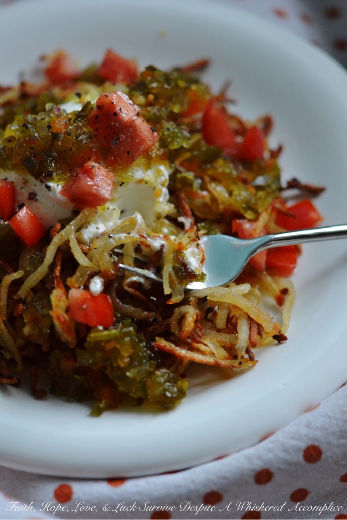 Oven-Baked Mexican Hash Browns | Faith, Hope, Love, and Luck Survive Despite a Whiskered Accomplice