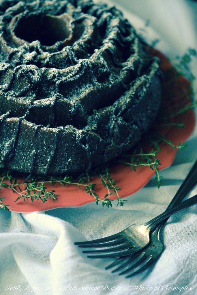 Mexican Hot Chocolate Rose Cake - #BundtBakers | Faith, Hope, Love, and Luck Survive Despite a Whiskered Accomplice