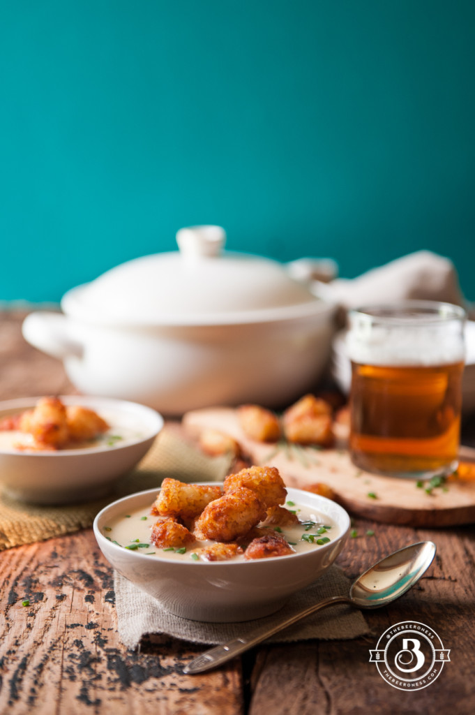10-Minute Tater Tot Beer Cheese and Chives Soup | Faith, Hope, Love, and Luck Survive Despite a Whiskered Accomplice