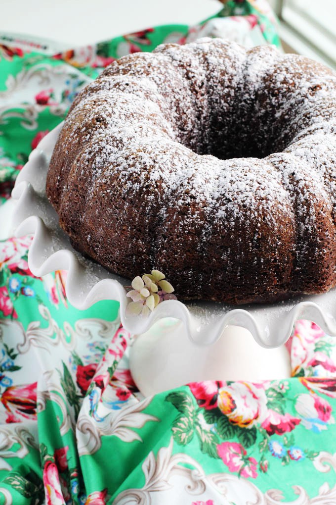 Chocolate Chunk Hazelnut Bundt Cake Made with Zucchini | Faith, Hope, Love, and Luck Survive Despite a Whiskered Accomplice