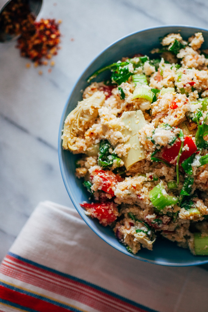 Mediterranean Cauliflower Rice Salad | Faith, Hope, Love, and Luck Survive Despite a Whiskered Accomplice