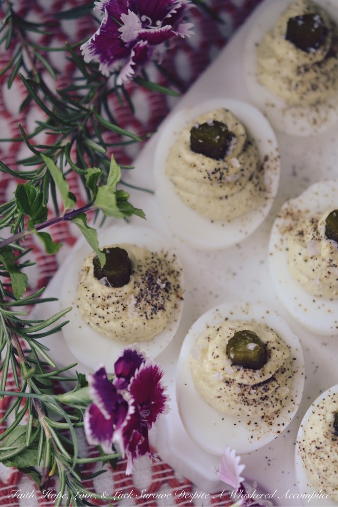 Salt and Pepper Sweet Pickle Deviled Eggs - Deviled eggs are probably one of the appetizers people get most excited about when they appear on a holiday table or at a special event. Thankfully, it doesn't take much to turn an ordinary deviled egg into an extraordinary one. In this case, all that's needed is a little bit of flakey sea salt, finely ground black pepper, and a few added slices of sweet pickle.