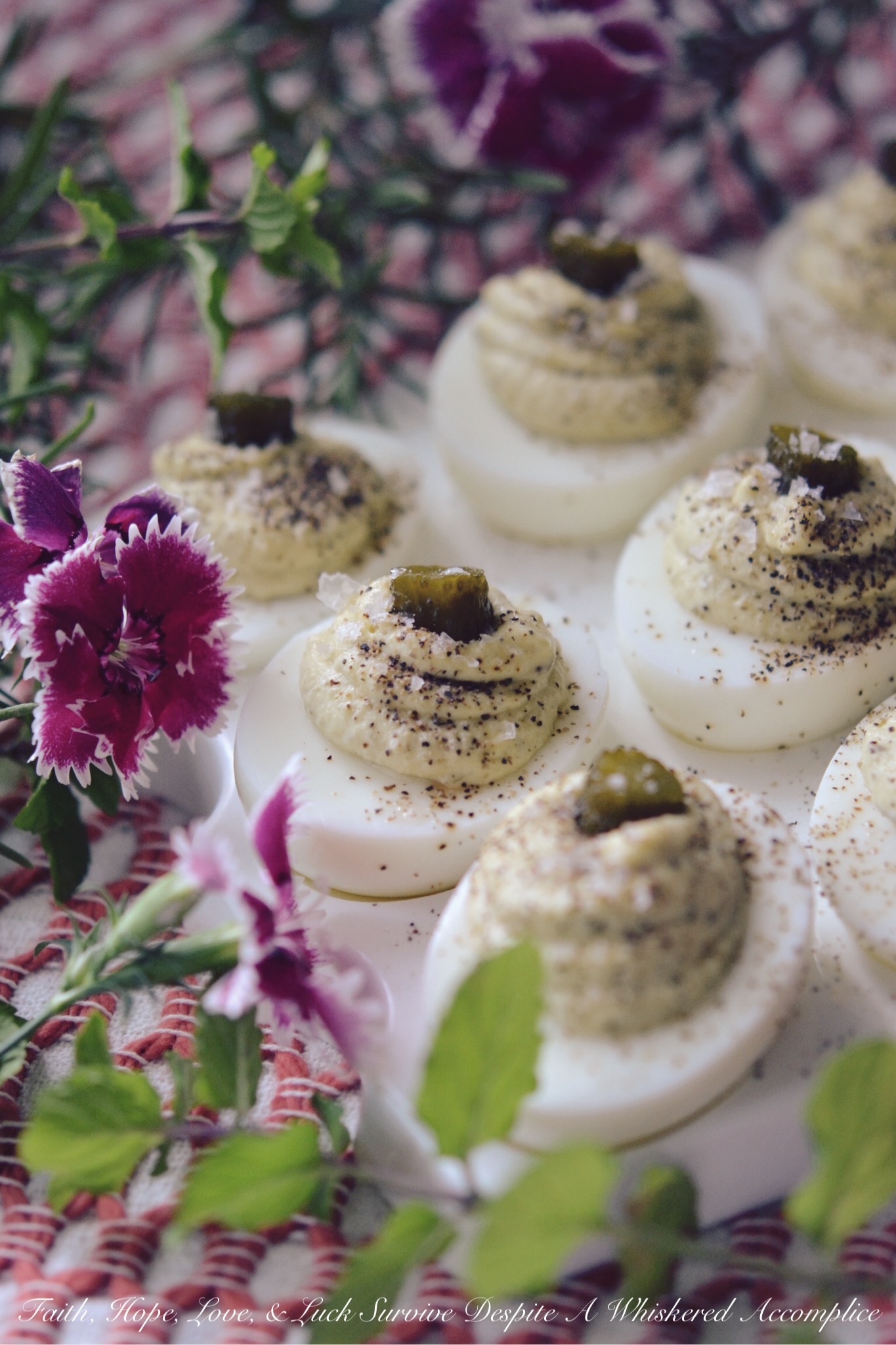 Salt and Pepper Sweet Pickle Deviled Eggs