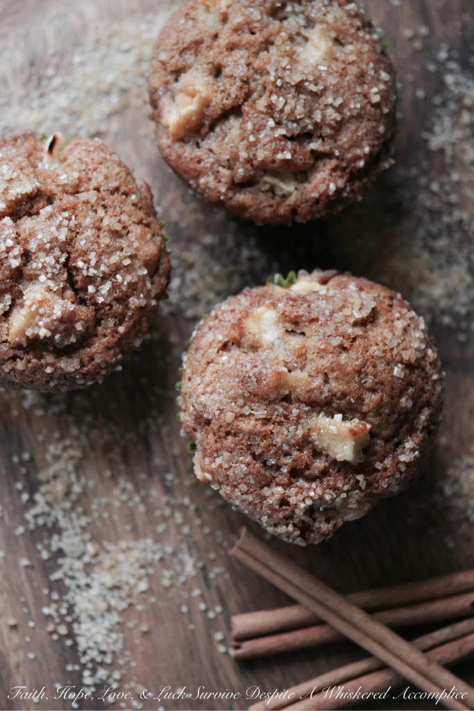 Apple Brandy Muffins - These brandy-infused sugar-coated apple muffins will totally win your heart over with their delicate cinnamon, brandy, and vanilla flavor. A healthy amount of chopped fall apples also helps keep these muffins moist on the inside, while a sprinkling of Demerara sugar on top, makes them crunchy on the outside. Really, it's just the perfect autumn combination.
