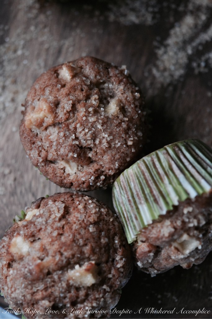 Apple Brandy Muffins - These brandy-infused sugar-coated apple muffins will totally win your heart over with their delicate cinnamon, brandy, and vanilla flavor. A healthy amount of chopped fall apples also helps keep these muffins moist on the inside, while a sprinkling of Demerara sugar on top, makes them crunchy on the outside. Really, it's just the perfect autumn combination.