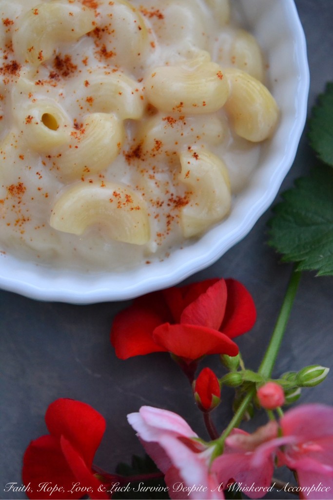 Super Duper Cheesy White Macaroni and Cheese | Faith, Hope, Love, and Luck Survive Despite a Whiskered Accomplice