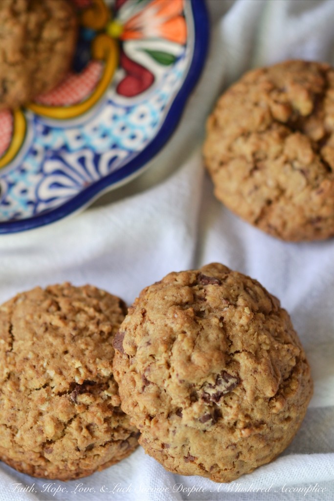 Fat Mexican Reindeer Oatmeal Cookies - These chewy Mexican chocolate chunk cookies get a cozy and flavorful kick from ground cinnamon and nutmeg. It's no wonder why Santa's reindeer simply can't resist these fat, plump, chunky, and oversized oatmeal cookies.