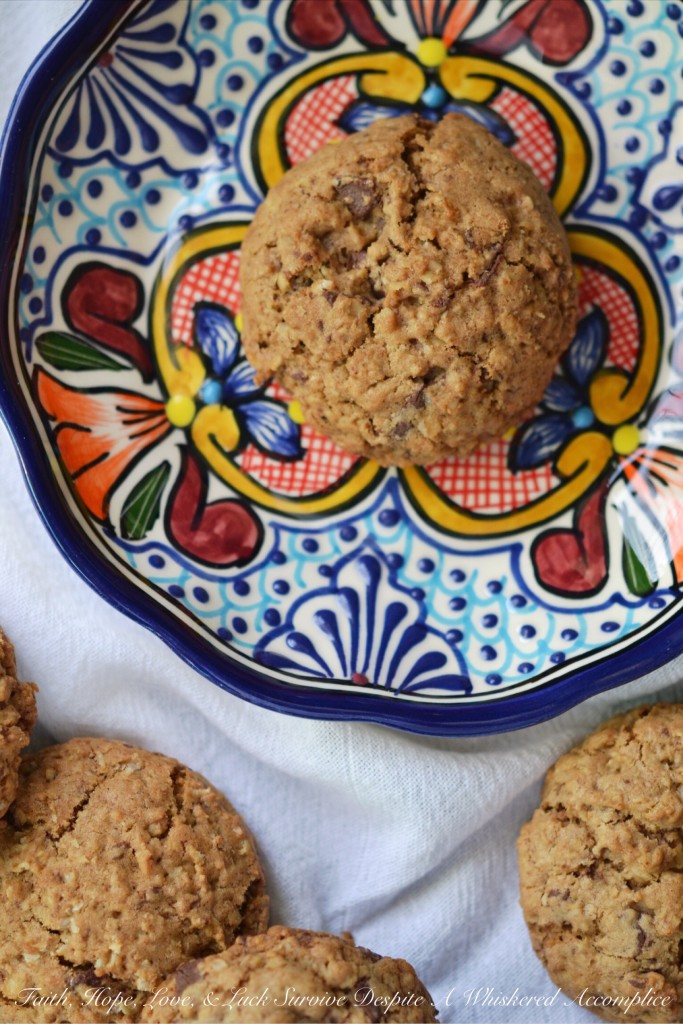 Fat Mexican Reindeer Oatmeal Cookies - These chewy Mexican chocolate chunk cookies get a cozy and flavorful kick from ground cinnamon and nutmeg. It's no wonder why Santa's reindeer simply can't resist these fat, plump, chunky, and oversized oatmeal cookies.