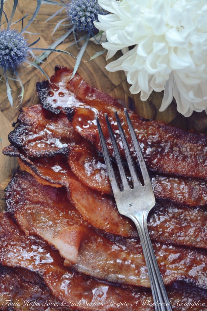 Basic Candied Bacon - Why have normal bacon, when you can have candied bacon? This basic candied bacon, uses brown sugar, maple syrup, Dijon mustard, and ground chipotle to transform ordinary oven-baked bacon into something truly unforgettable. You may never eat normal bacon again.