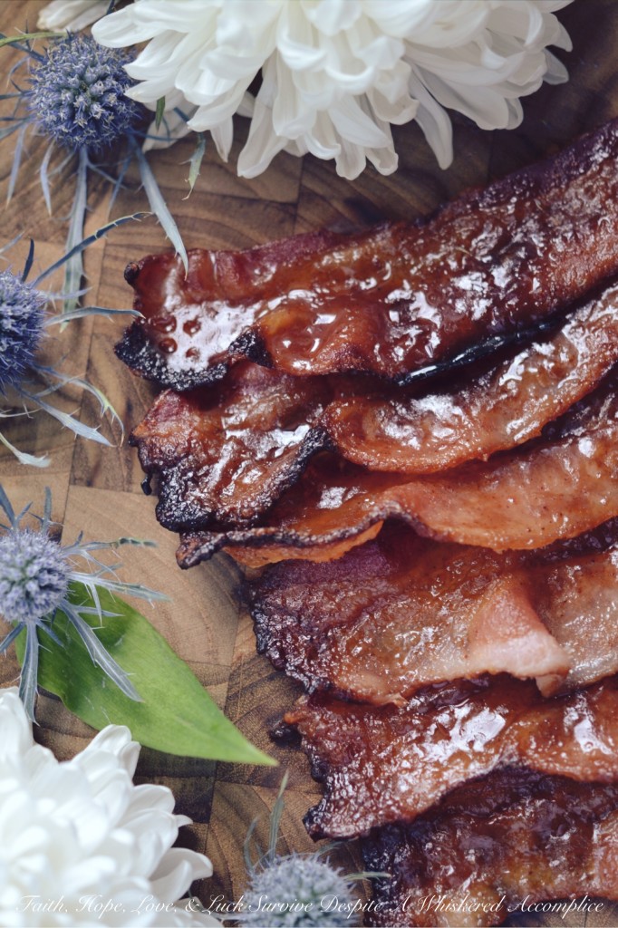 Basic Candied Bacon - Why have normal bacon, when you can have candied bacon? This basic candied bacon, uses brown sugar, maple syrup, Dijon mustard, and ground chipotle to transform ordinary oven-baked bacon into something truly unforgettable. You may never eat normal bacon again.