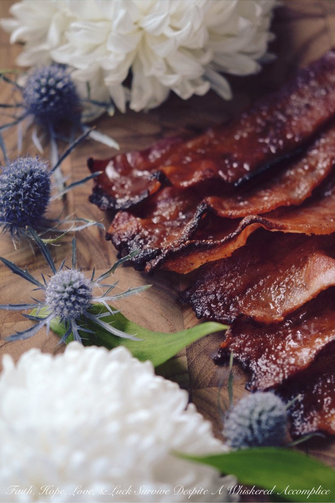 Basic Candied Bacon - Why have normal bacon, when you can have candied bacon? This basic candied bacon, uses brown sugar, maple syrup, Dijon mustard, and ground chipotle to transform ordinary oven-baked bacon into something truly unforgettable. You may never eat normal bacon again.