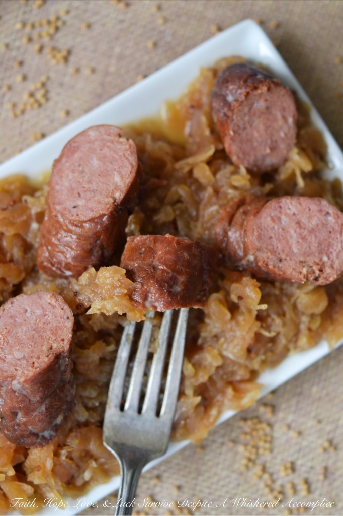 Crockpot German Sauerkraut with Brats - If you're looking for a delicious and easy meal to make on a busy weeknight, look no further than this Crockpot German Sauerkraut with Brats. This simple dish combines the tangy flavor of sauerkraut with the sweetness of apples and brown sugar, the kick of Dijon mustard, and a little bit of beer and butter for added flavor and richness. The best part? It all cooks together in a crockpot or slow cooker, making cleanup a breeze.