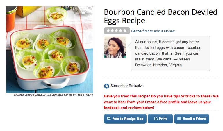Taste of Home Bourbon Candied Bacon Deviled Eggs | Faith, Hope, Love, and Luck Survive Despite a Whiskered Accomplice