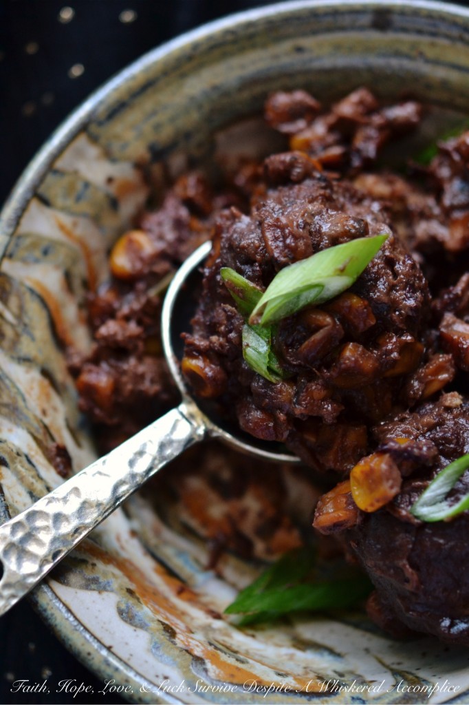 Blueberry BBQ Cheesy Crockpot Corn Meatballs | Faith, Hope, Love, and Luck Survive Despite a Whiskered Accomplice