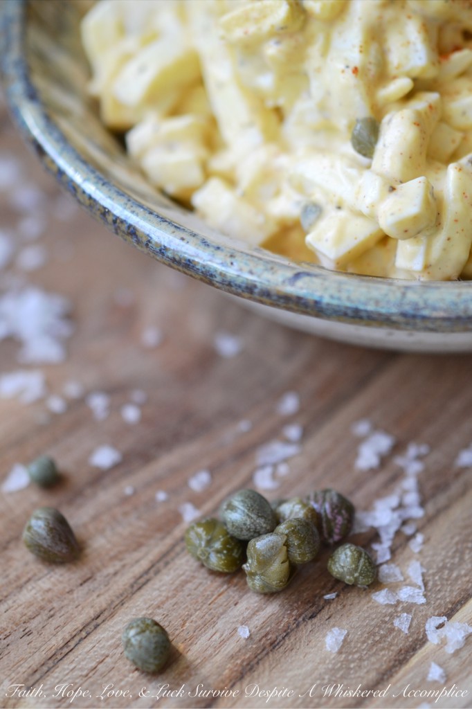 Crockpot Egg Salad with Capers - When it's hot outside and you're looking for an easy way to hard-boil eggs for egg salad without turning on your stove, try using a crockpot or slow cooker instead. It's a simple way to make hard-boiled eggs without overheating your kitchen during the warmer months of the year. A few capers and a little bit of tarragon vinegar make this crockpot egg salad bright, tangy, full of flavor, and perfect for summer gatherings or a refreshing lunch on a warm day.