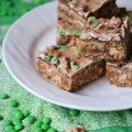 Biting into one of these butterscotch carmelitas is like hitting the St. Patrick's Day pot o' gold jackpot. Each bite is overflowing with sweet and crunchy rich butterscotch flavor.