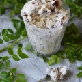 Simple Coconut Brownie Ice Cream - If you love coconut, you're going to swoon over this sweet creamy coconut ice cream, made with coconut extract. It's filled with chunks of chocolate brownie and a little bit of chopped chocolate. This frozen treat really highlights the unbeatable duo of coconut and chocolate and the coconut flavor in this creamy and crunchy ice cream really shines through.