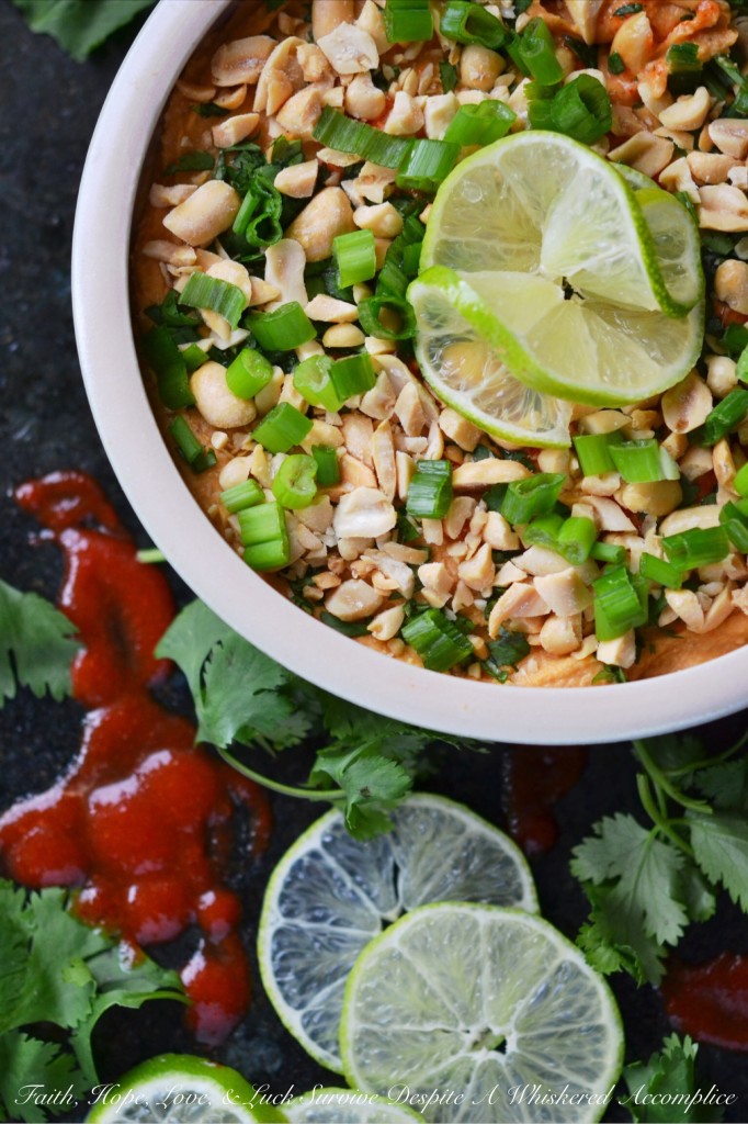 Drunken Thai Peanut Hummus | Faith, Hope, Love, and Luck Survive Despite a Whiskered Accomplice