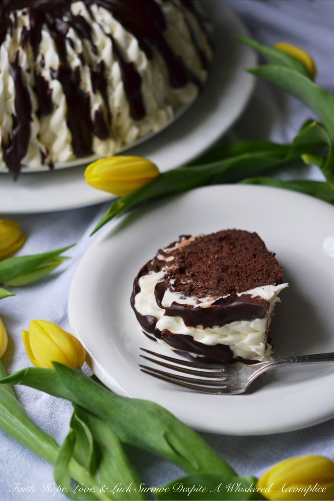 Inside-Out Ho Hos Lava Bundt Cake | Faith, Hope, Love, and Luck Survive Despite a Whiskered Accomplice