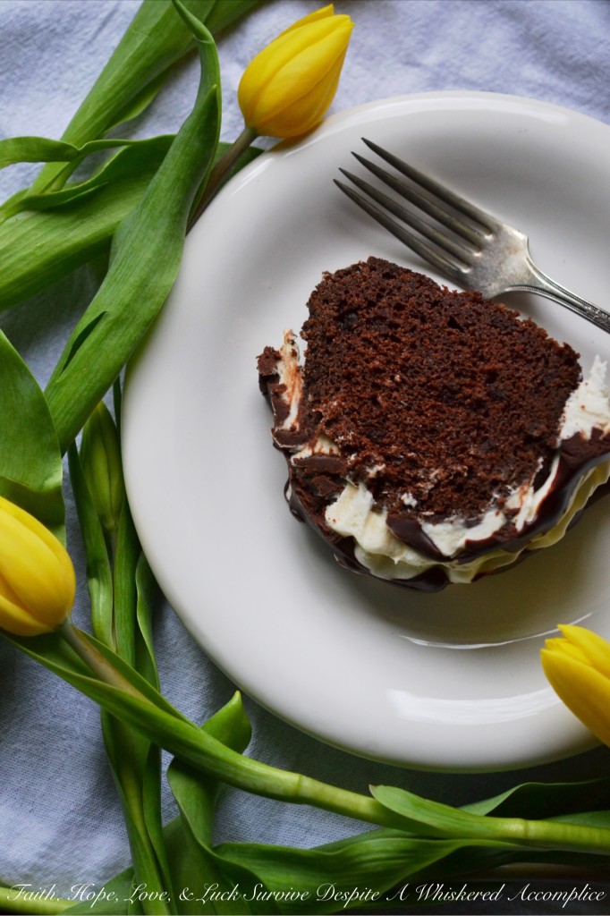 Inside-Out Ho Hos Lava Bundt Cake | Faith, Hope, Love, and Luck Survive Despite a Whiskered Accomplice
