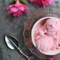 Pink Rhubarb Ice Cream - A little bit of rhubarb and pink food coloring can turn basic vanilla ice cream into something truly delicious. This sweet frozen treat is a great way to use home-grown or farmer's market rhubarb this spring.