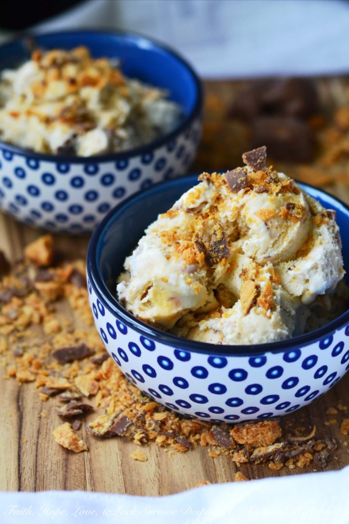 Butterfinger to the Extreme Ice Cream - Looking for an ice cream that takes peanut butter and chocolate to the extreme? This is it. Imagine a creamy homemade ice cream so chock full of crunchy Butterfinger pieces that it's totally extreme. This frozen dessert will instantly win over the affection of even the most die-hard Butterfinger candy bar lover.