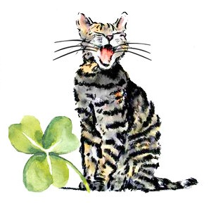Brenna with 4 Leaf Clover | Faith, Hope, Love, and Luck Survive Despite a Whiskered Accomplice