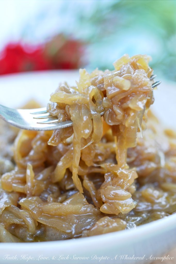 Crockpot Caramelized Onions - Why stand over a hot stove for hours, caramelizing onions, when you can let a crockpot do all the work for you? With just four simple ingredients and a little bit of patience. The hands-off kind, not the stand-and-stir kind. You can transform large, sweet yellow onions into a sweet and savory batch of caramelized goodness that’s ready to be piled onto burgers, swirled into soups, or even used to make a flavorful homemade party or game-day onion dip. So, dust off that crockpot, grab your onions, and get ready to caramelize some onions, y’all. The easy way.
