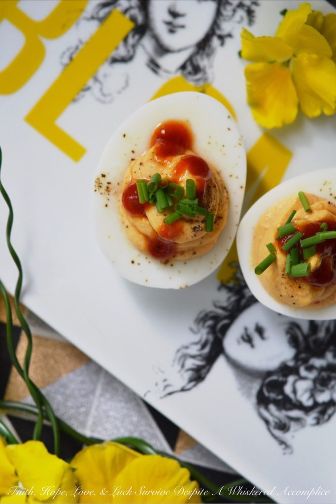 5 Ingredient Barbecue Deviled Eggs | Faith, Hope, Love, and Luck Survive Despite a Whiskered Accomplice