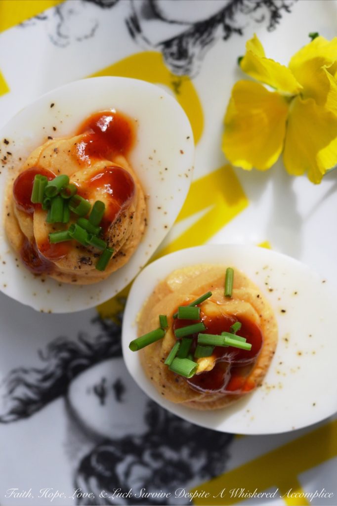 5 Ingredient Barbecue Deviled Eggs | Faith, Hope, Love, and Luck Survive Despite a Whiskered Accomplice