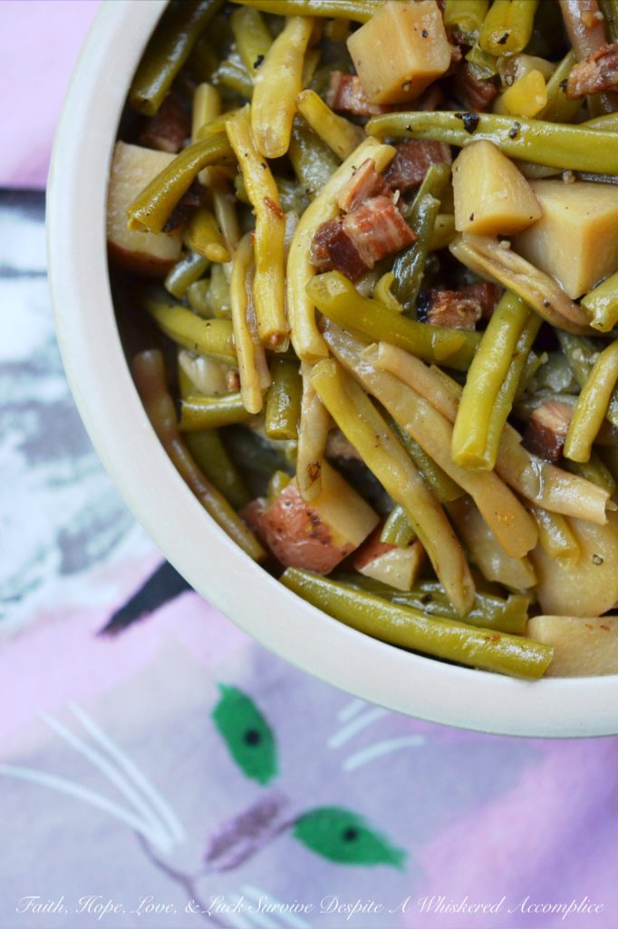 Salt Pork Summer Crockpot Green Beans - These easy crockpot green beans will help you beat the heat this summer while enjoying fresh summer garden vegetables. The key to making this slow-cooked side dish even more flavorful is to add salt pork and a little bit of brown sugar, which helps to create a salty, slightly sweet combination that works well with fresh green beans.