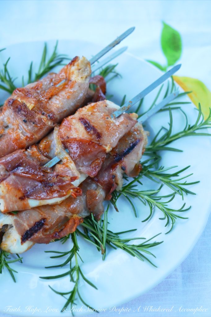Gourmet Prosciutto Wrapped Fish Sticks with Redneck Pineapple Chutney - This recipe is a little bit gourmet and a little bit redneck. I'm not sure which one wins in the end, but it's safe to say that you're not gonna care. This grilled prosciutto-wrapped fish on a stick is super-tender and full of flavor thanks to the easy-to-make homemade chutney sauce it's brushed with. A few tablespoons of pineapple jam, jelly, or preserves, mixed with a bit of barbecue sauce, olive oil, and ground chipotle is all that is needed to create a simple, flavorful, and insanely tasty grilled fish meal that feels almost gourmet.