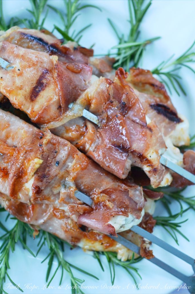 Gourmet Prosciutto Wrapped Fish Sticks with Redneck Pineapple Chutney - This recipe is a little bit gourmet and a little bit redneck. I'm not sure which one wins in the end, but it's safe to say that you're not gonna care. This grilled prosciutto-wrapped fish on a stick is super-tender and full of flavor thanks to the easy-to-make homemade chutney sauce it's brushed with. A few tablespoons of pineapple jam, jelly, or preserves, mixed with a bit of barbecue sauce, olive oil, and ground chipotle is all that is needed to create a simple, flavorful, and insanely tasty grilled fish meal that feels almost gourmet.