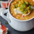 Cajun Lime Corn Chowder with Crab - The fresh fragrant hint of lime paired with corn and imitation crab meat in this quick to make Cajun chowder truly is something memorable. Whether you serve it for Mardi Gras or on any other day of the year, you're sure to fall in love with its amazing flavor.