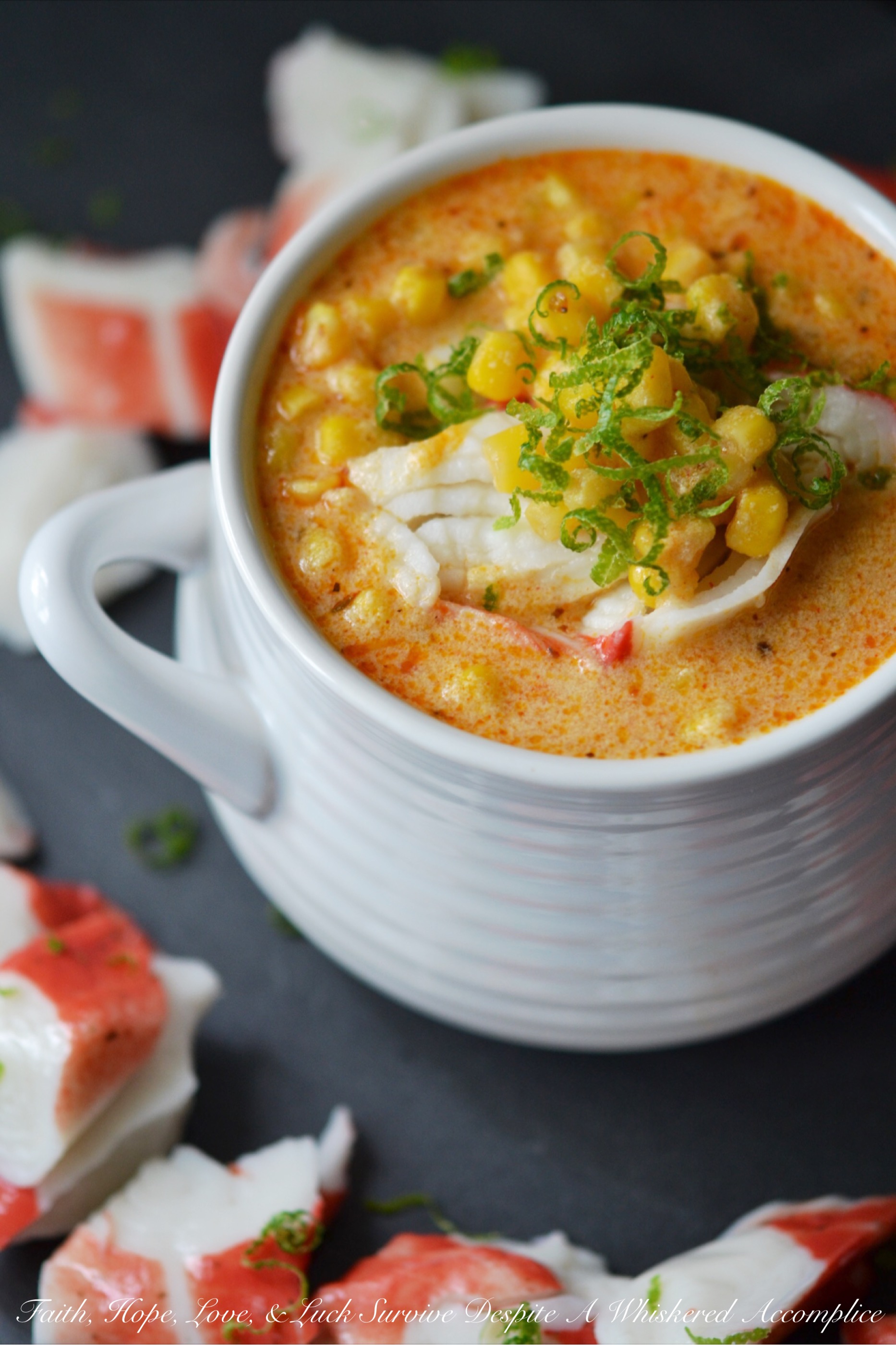 Cajun Lime Corn Chowder with Crab