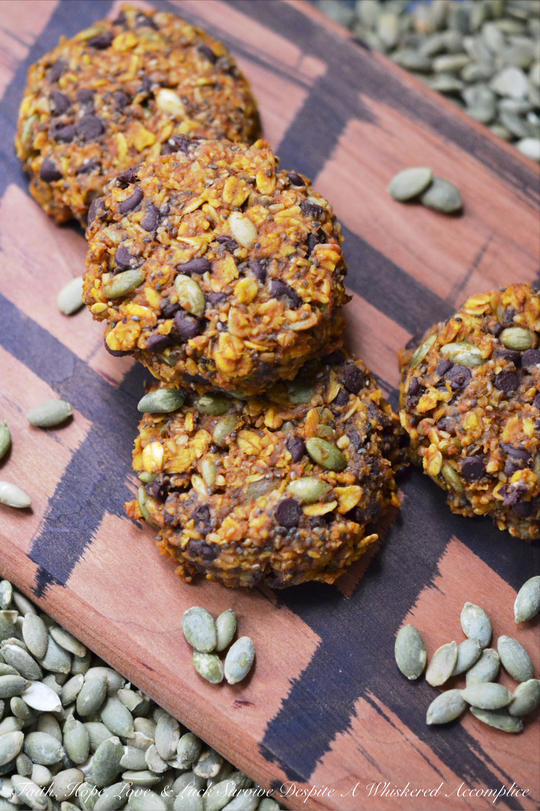 Pumpkin Chocolate Chip Granola Cookies
