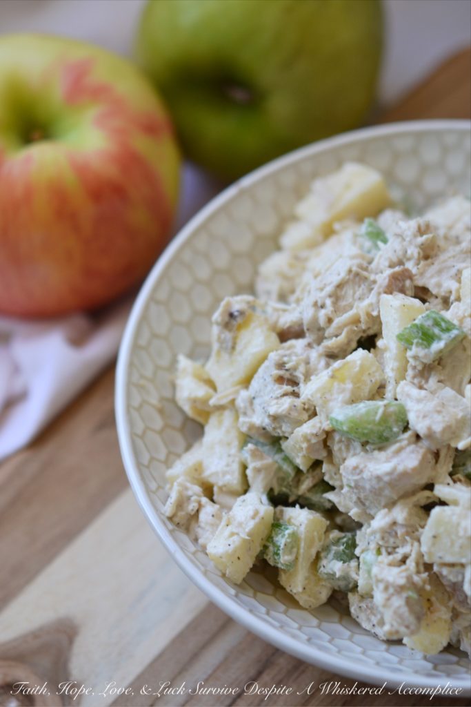 Crunchy Autumn Chicken Salad - Why settle for average chicken salad? On a 1 to 5 scale, this chicken salad recipe easily deserves a solid 4. Add some pecans and dried cranberries and you can definitely bump that rating up to a 5.