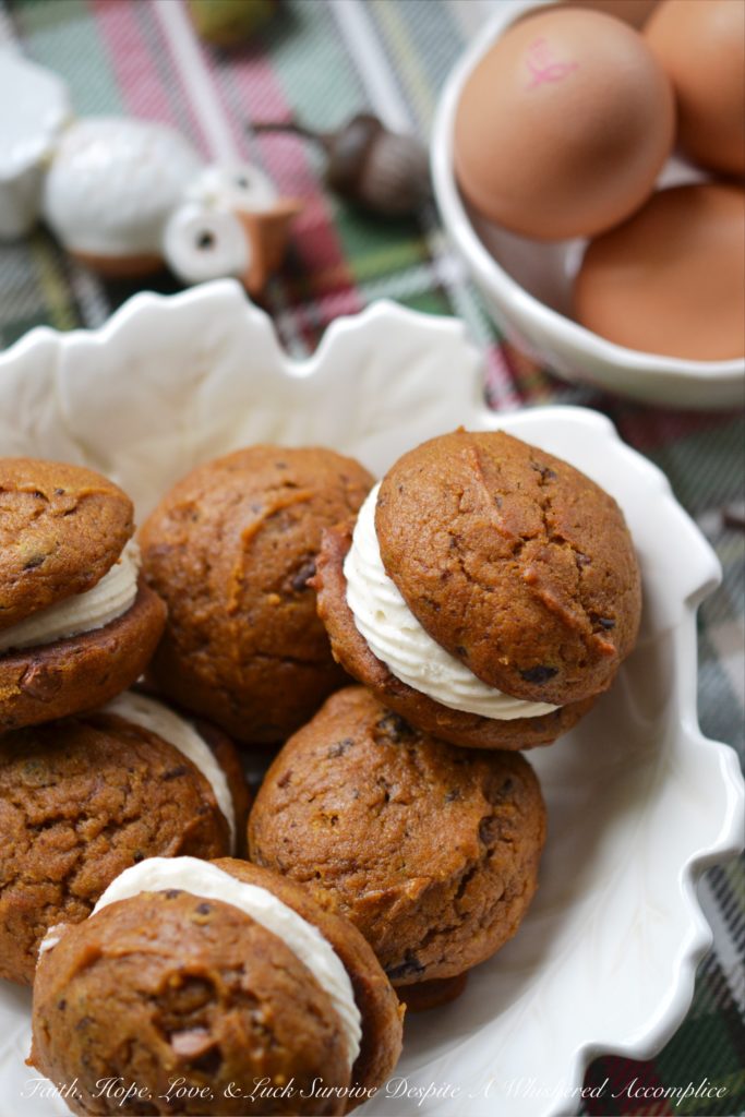 Prize-Winning Pumpkin Whoopie Cookies - These prize-winning whoopie cookies will totally blow your socks off. They're made using pumpkin and chocolate, which is the perfect autumn flavor combination. And, with a cream cheese filling sandwiched in between two of the pumpkin and chocolate-flavored cookies, this is a fall treat you'll simply find hard to resist.