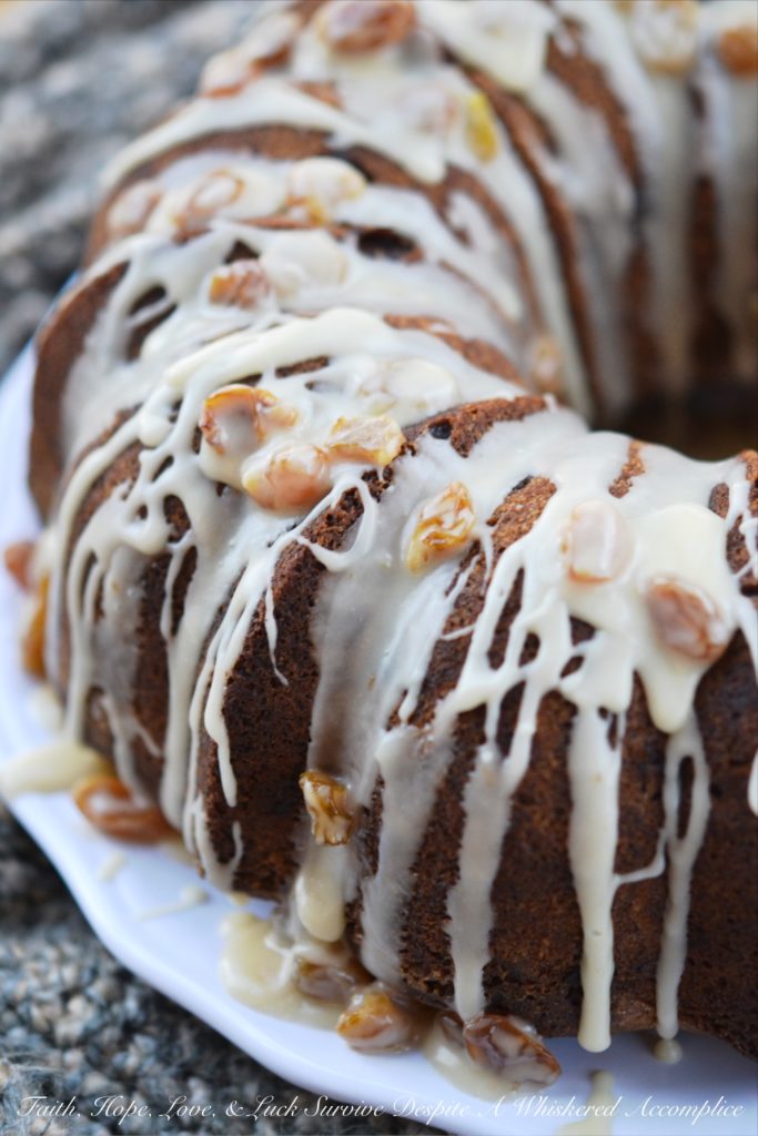 "Pear"fect Rum Raisin Cake | Faith, Hope, Love, and Luck Survive Despite a Whiskered Accomplice
