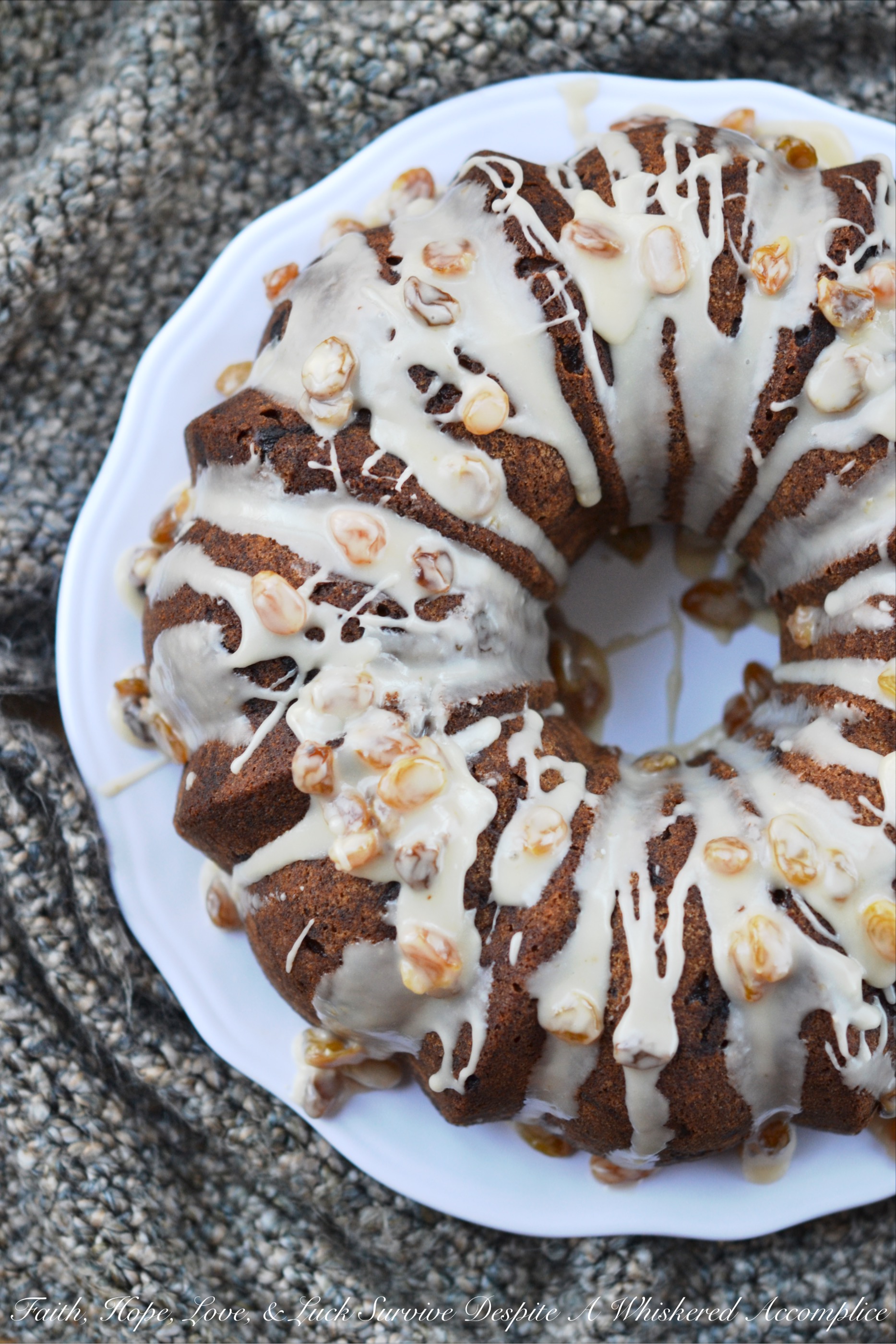 “Pear”fect Rum Raisin Cake – #BundtBakers