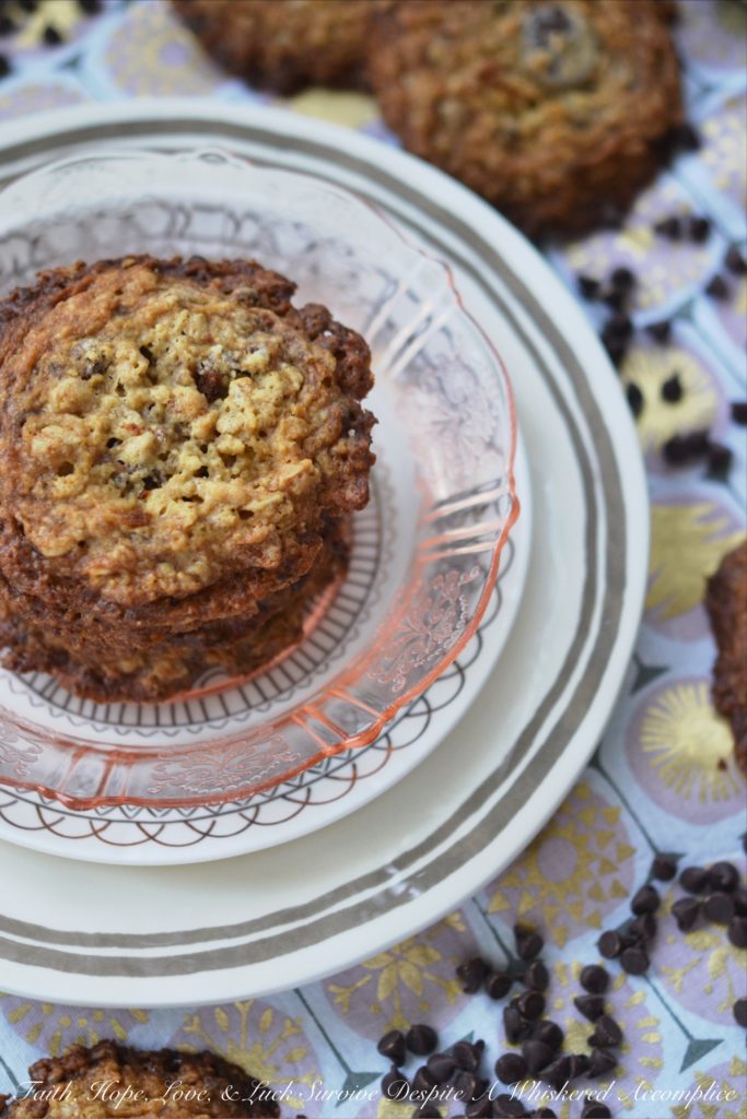 Maple Bacon Chocolate Lace Cookies - Who wants a maple cookie with bacon in it? I know I do. These bacon-laced cookies are crunchy, chewy, loaded with chocolate, and have just the right hint of bacony goodness.