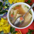 Shrimp Wonton Soup - Curling up with a big bowl of homemade soup is pretty much the definition of comfort. And this cozy, slurpable international Shrimp Wonton Soup, packed with plump, ground-shrimp-filled dumplings, provides all the comfort you could ever need. The broth is a little bit of a flavor adventure, with chicken stock, clam juice, and just enough soy sauce to make you wonder why you ever settled for takeout. Add in a handful of thinly sliced carrots and scallions for a pop of color and a sweet, fresh crunch, and you’ve got yourself a bowl of pure happiness. So, the next time you’re eyeing that Chinese takeout menu, just remember how much more delicious this homemade Shrimp Wonton Soup will be.