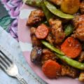 This simple crockpot Kung Pao Chicken meal has all the flavor of takeout Chinese food, only it's made with healthier ingredients and far less fat.