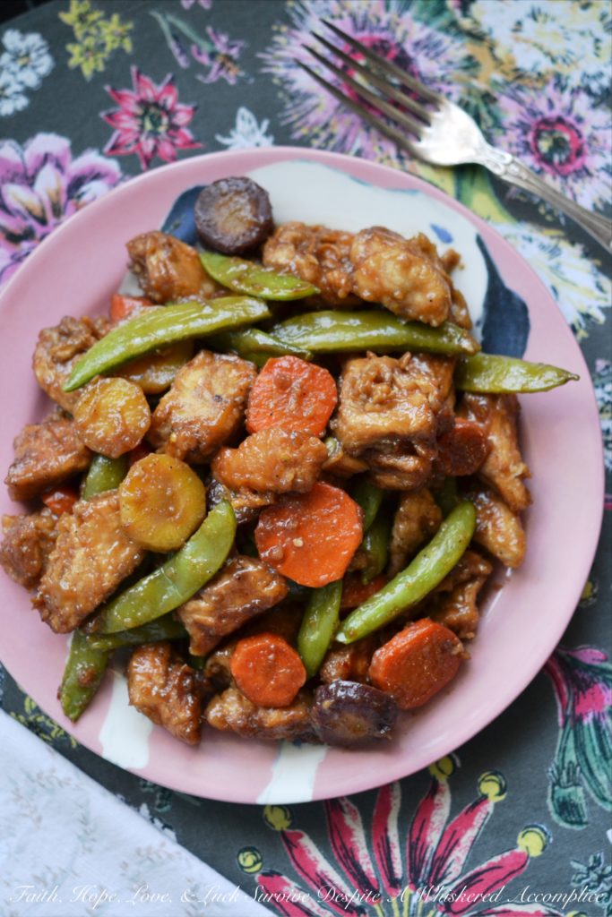 This simple crockpot Kung Pao Chicken meal has all the flavor of takeout Chinese food, only it's made with healthier ingredients and far less fat.