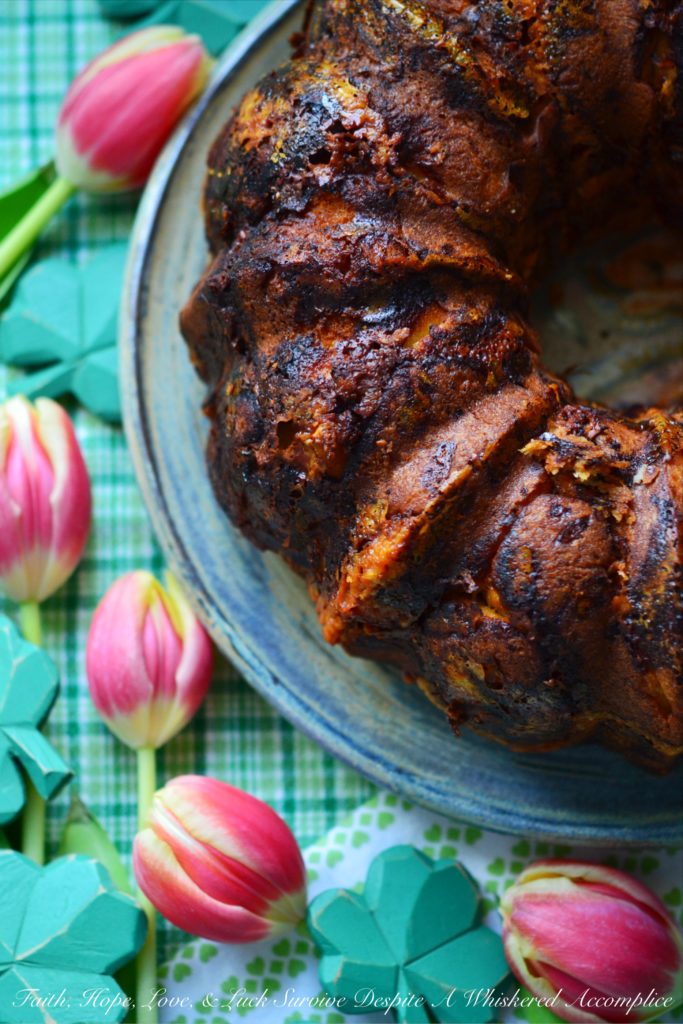 Irish Cheddar Cheesy Bread Bundt - Irish cheddar, beer, and butter help to make this pull-apart yeasted bread Bundt an instant fan favorite.