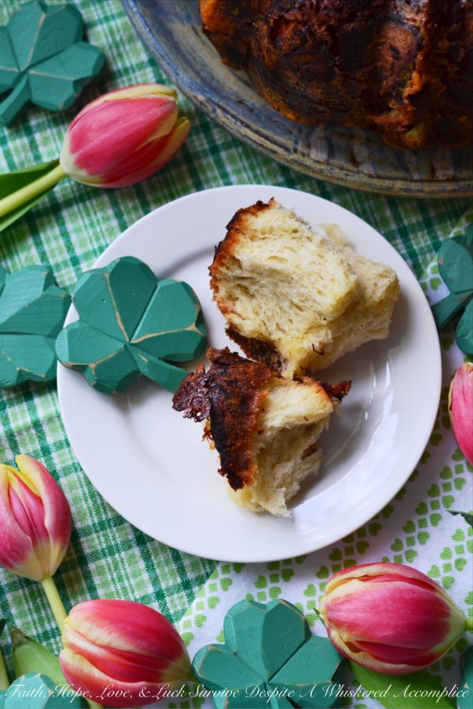 Irish Cheddar Cheesy Bread Bundt - Irish cheddar, beer, and butter help to make this pull-apart yeasted bread Bundt an instant fan favorite.