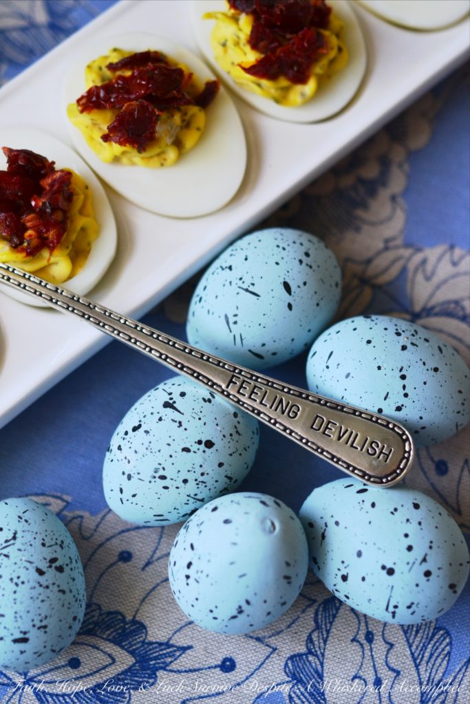 Simple Sun-Dried Tomato Deviled Eggs - This Easter, give your deviled eggs an Italian twist by adding Italian herb mix and garnishing them with sun-dried tomatoes.